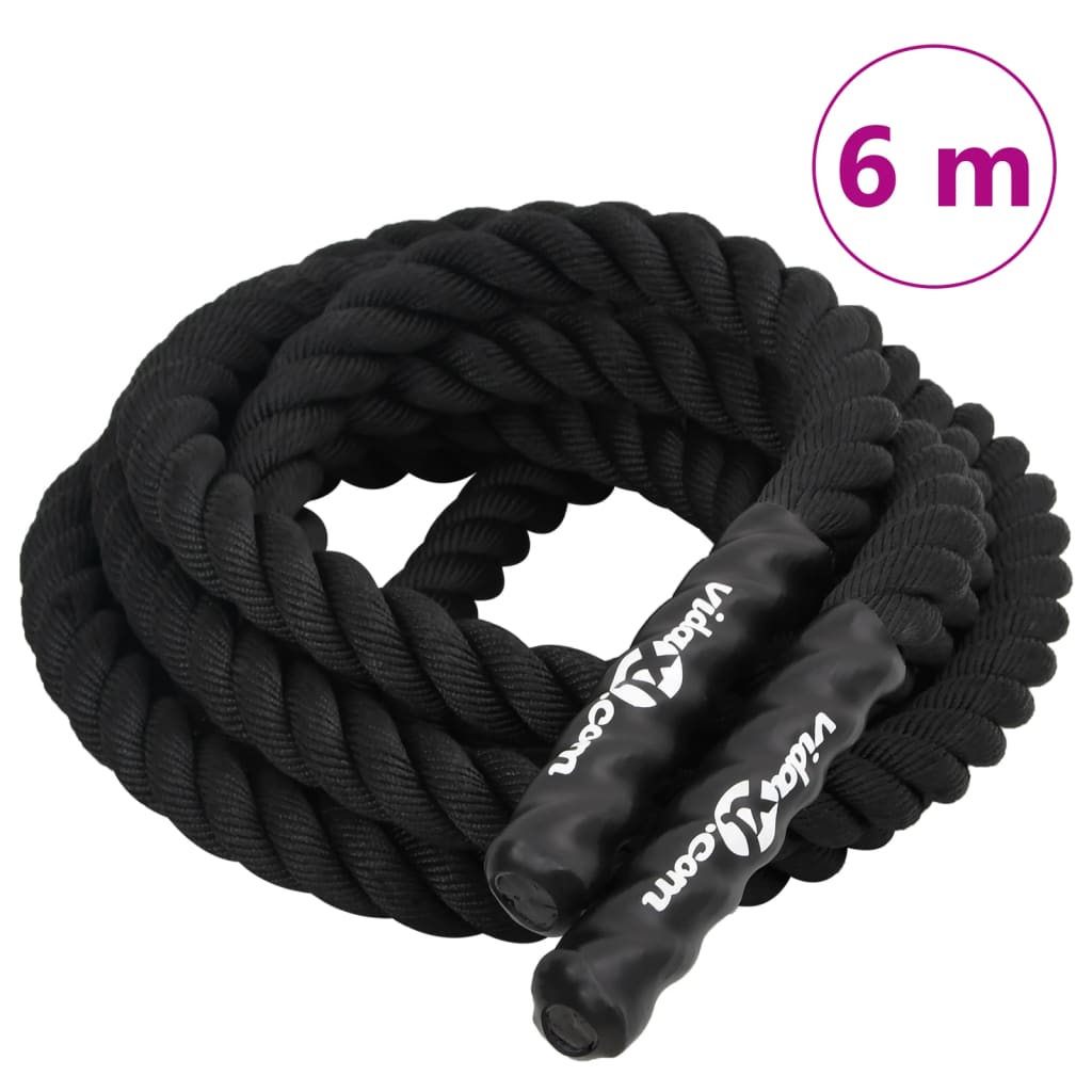 Berkfield Battle Rope Black 6 m 4.5 kg Polyester