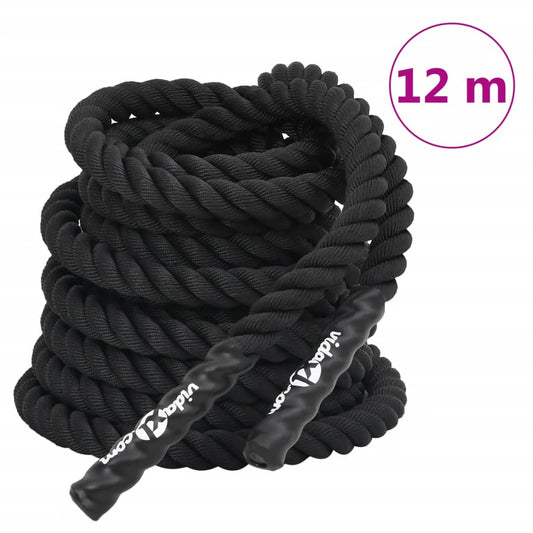 Berkfield Battle Rope Black 12 m 9 kg Polyester