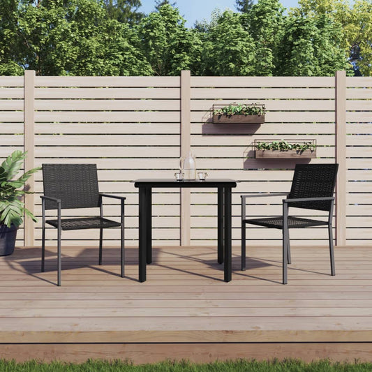 Berkfield 3 Piece Garden Dining Set Poly Rattan and Steel