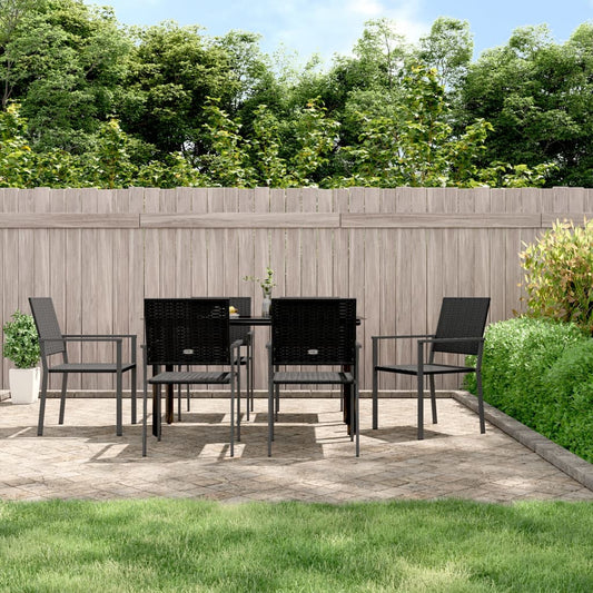 Berkfield 7 Piece Garden Dining Set Poly Rattan and Steel