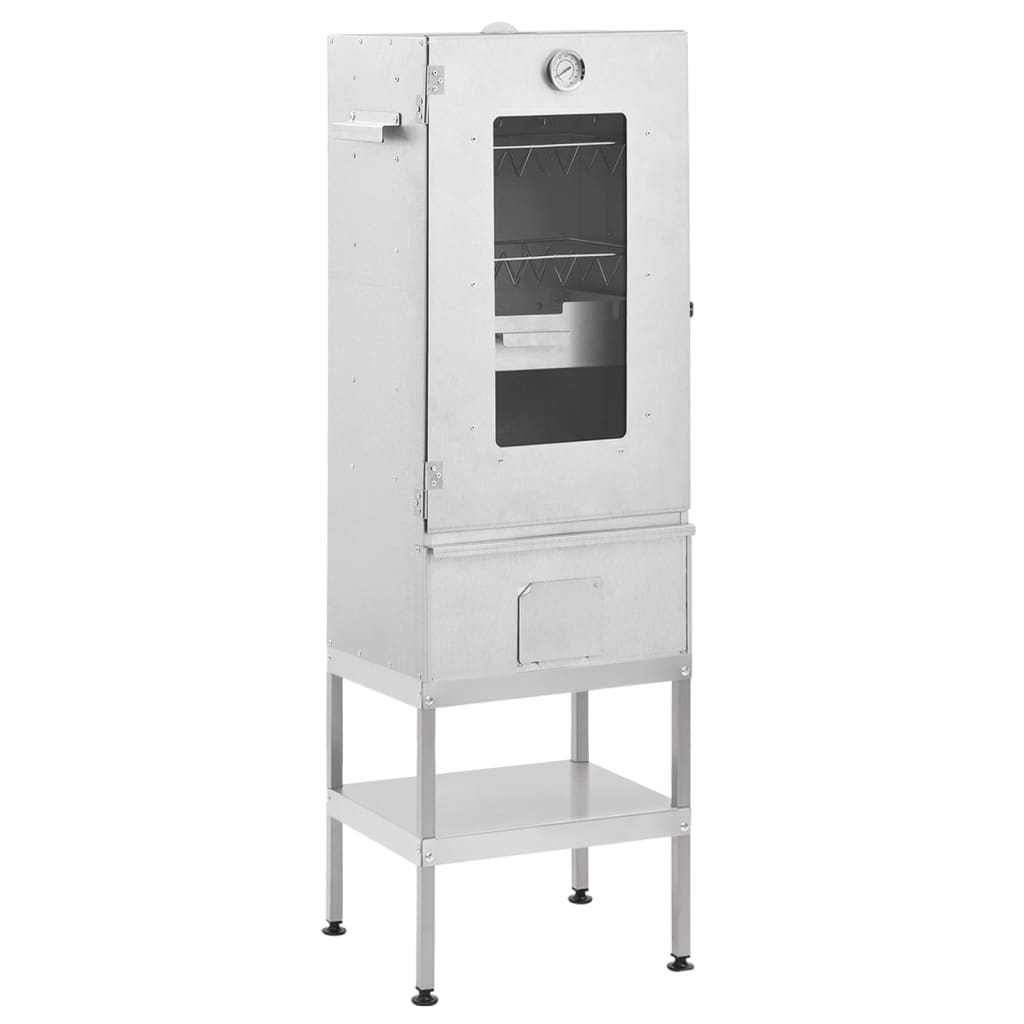 Berkfield BBQ Oven Smoker with Table Galvanised Steel