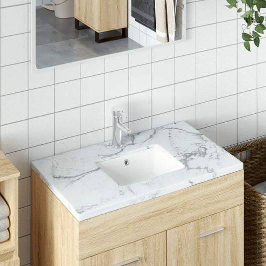 Berkfield Bathroom Sink White 39x30x18.5 cm Rectangular Ceramic