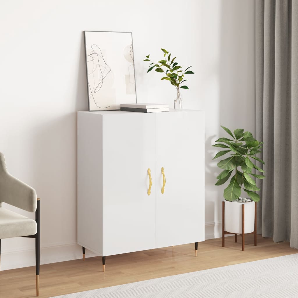 Berkfield Sideboard High Gloss White 69.5x34x90 cm Engineered Wood