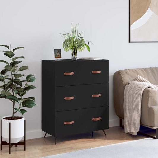 Berkfield Chest of Drawers Black 69.5x34x90 cm Engineered Wood