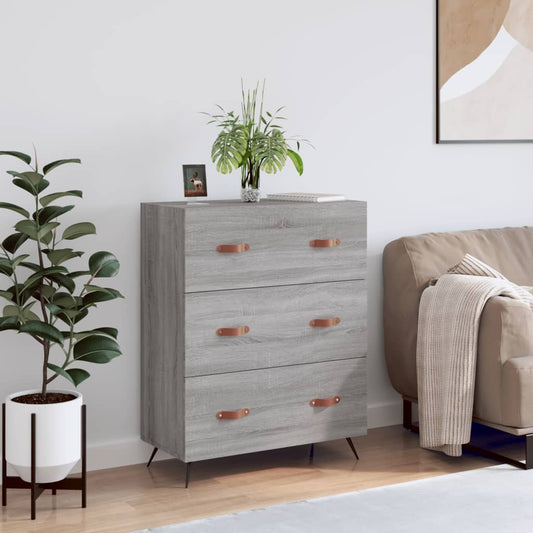 Berkfield Chest of Drawers Grey Sonoma 69.5x34x90 cm Engineered Wood