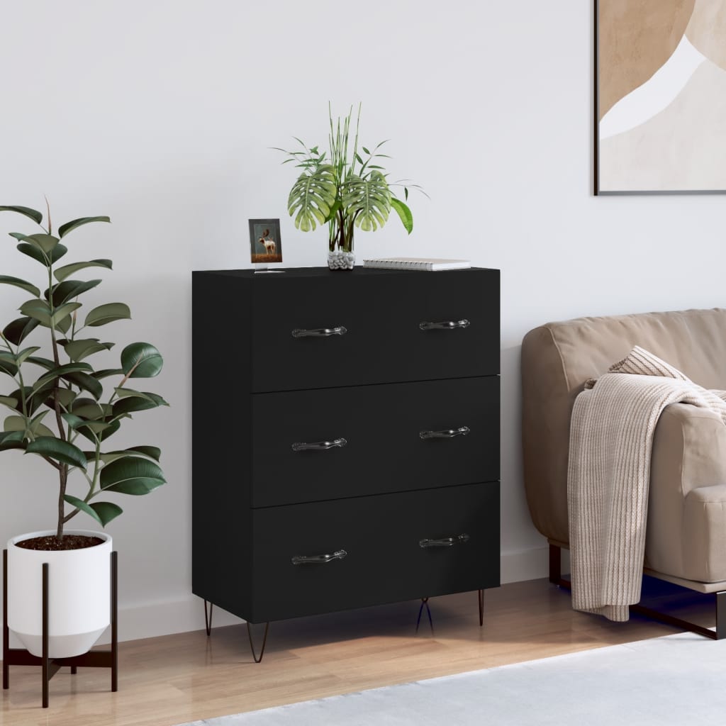 Berkfield Sideboard Black 69.5x34x90 cm Engineered Wood