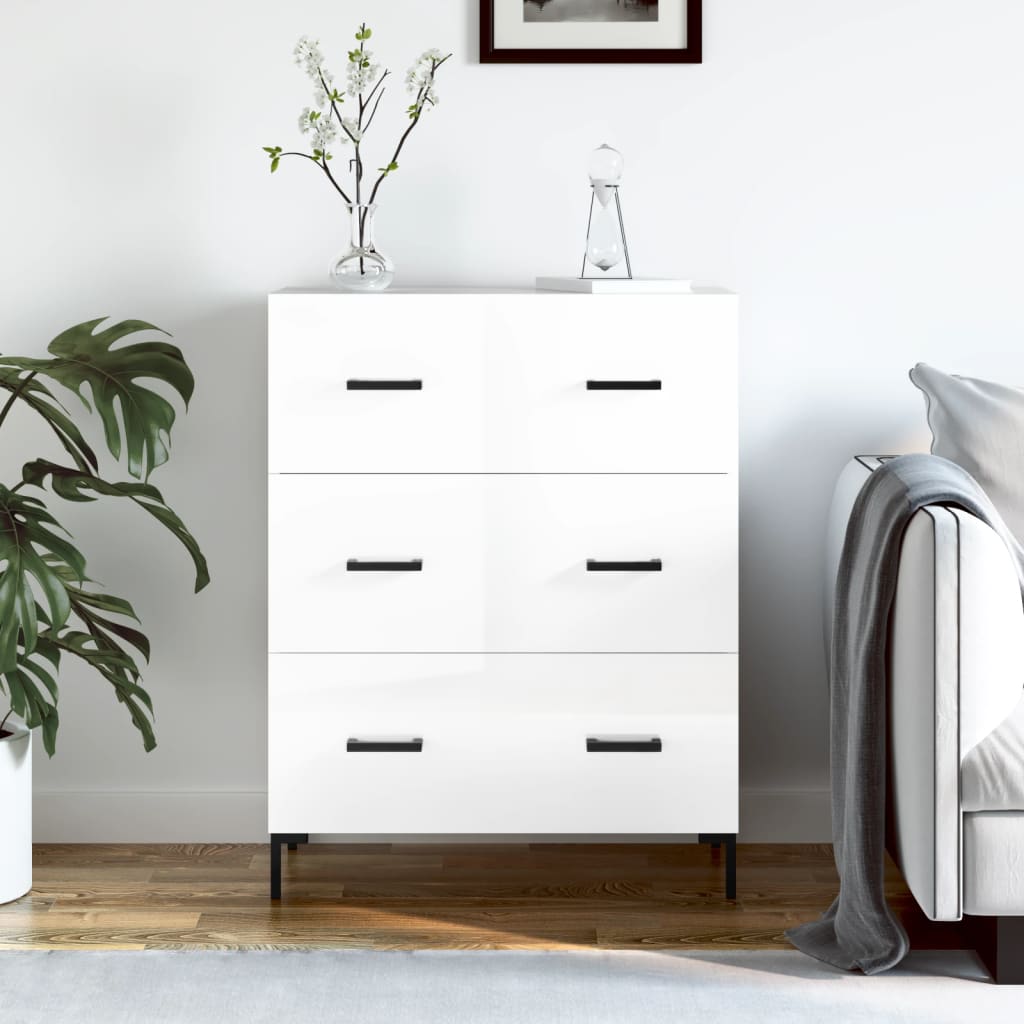 Berkfield Sideboard High Gloss White 69.5x34x90 cm Engineered Wood
