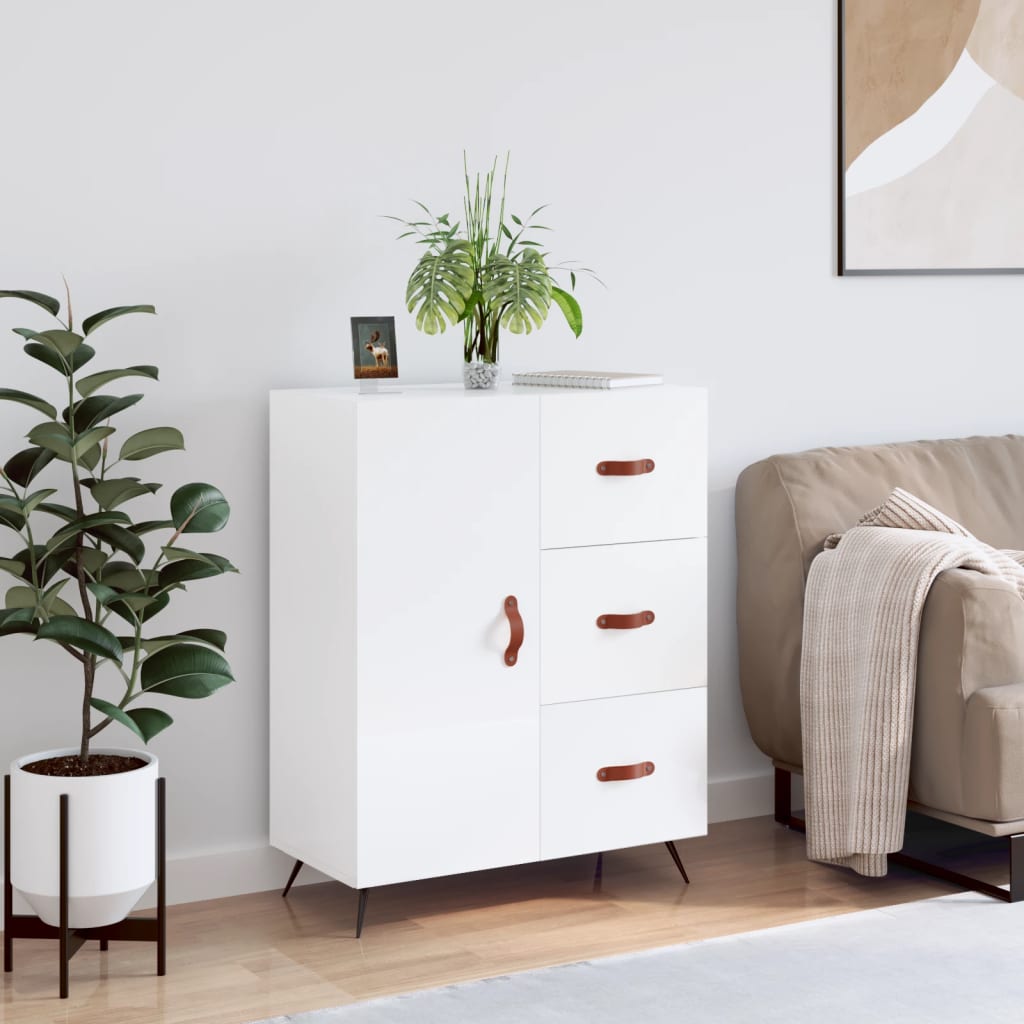 Berkfield Sideboard High Gloss White 69.5x34x90 cm Engineered Wood