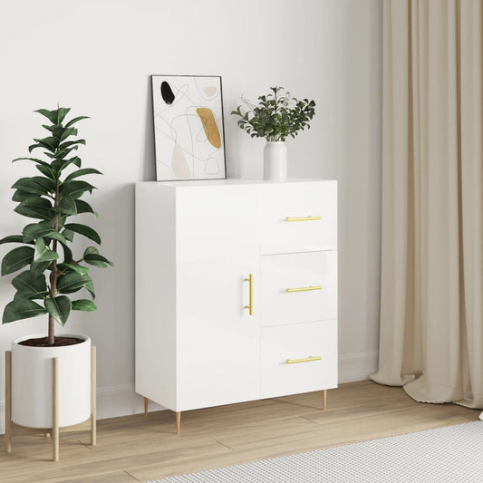 Berkfield Sideboard High Gloss White 69.5x34x90 cm Engineered Wood
