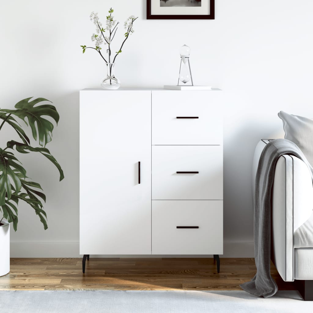 Berkfield Sideboard High Gloss White 69.5x34x90 cm Engineered Wood