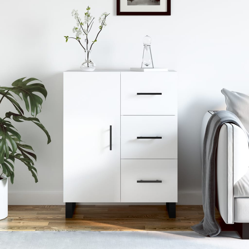 Berkfield Sideboard High Gloss White 69.5x34x90 cm Engineered Wood