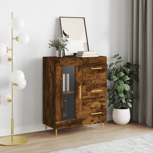 Berkfield Sideboard Smoked Oak 69.5x34x90 cm Engineered Wood