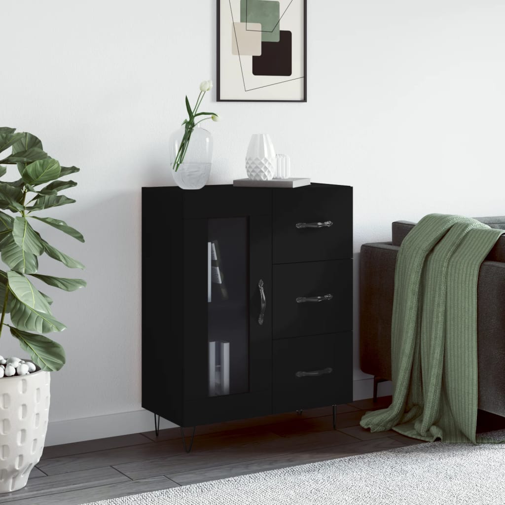 Berkfield Sideboard Black 69.5x34x90 cm Engineered Wood