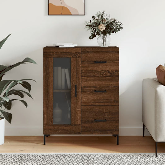 Berkfield Sideboard Brown Oak 69.5x34x90 cm Engineered Wood
