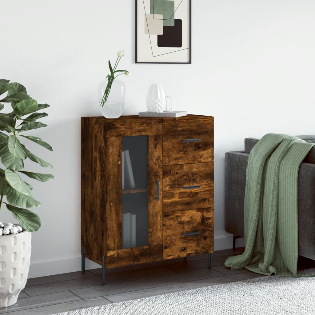 Berkfield Sideboard Smoked Oak 69.5x34x90 cm Engineered Wood