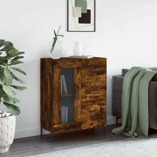 Berkfield Sideboard Smoked Oak 69.5x34x90 cm Engineered Wood