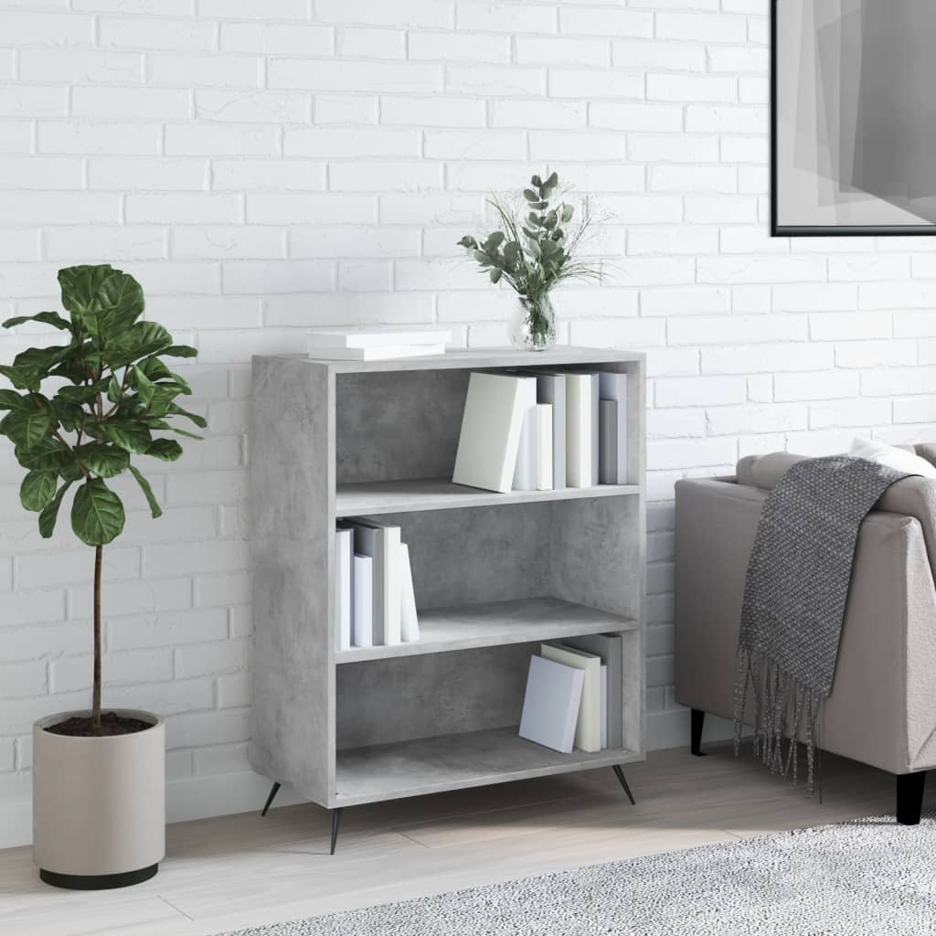 Berkfield Bookcase Concrete Grey 69.5x32.5x90 cm Engineered Wood