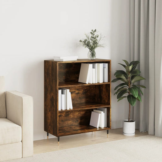 Berkfield Bookcase Smoked Oak 69.5x32.5x90 cm Engineered Wood
