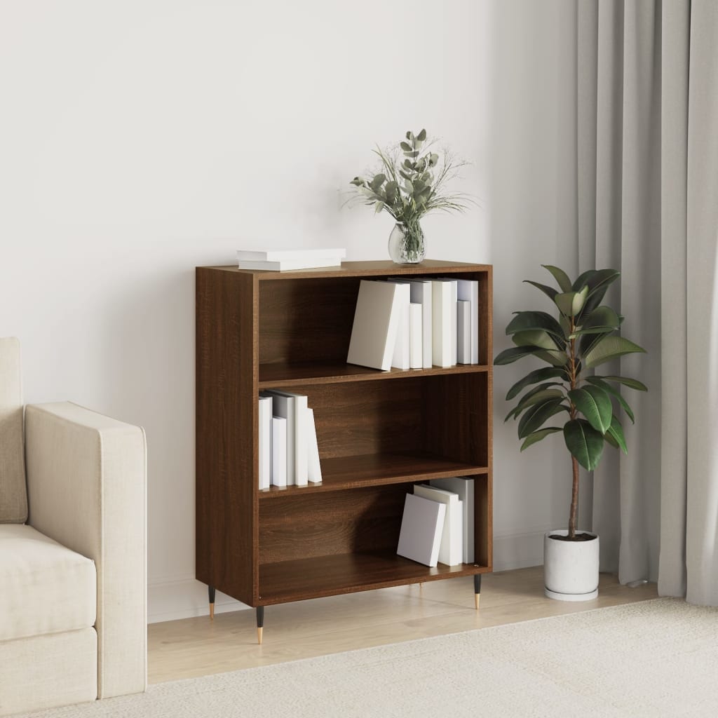 Berkfield Bookcase Brown Oak 69.5x32.5x90 cm Engineered Wood