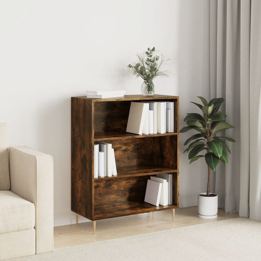 Berkfield Bookcase Smoked Oak 69.5x32.5x90 cm Engineered Wood