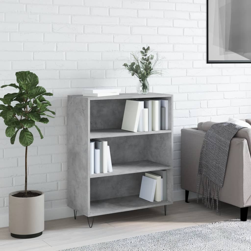 Berkfield Bookcase Concrete Grey 69.5x32.5x90 cm Engineered Wood