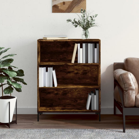 Berkfield Bookcase Smoked Oak 69.5x32.5x90 cm Engineered Wood