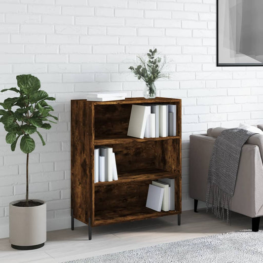 Berkfield Shelf Cabinet Smoked Oak 69.5x32.5x90 cm Engineered Wood
