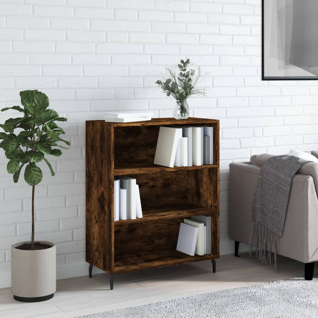 Berkfield Shelf Cabinet Smoked Oak 69.5x32.5x90 cm Engineered Wood