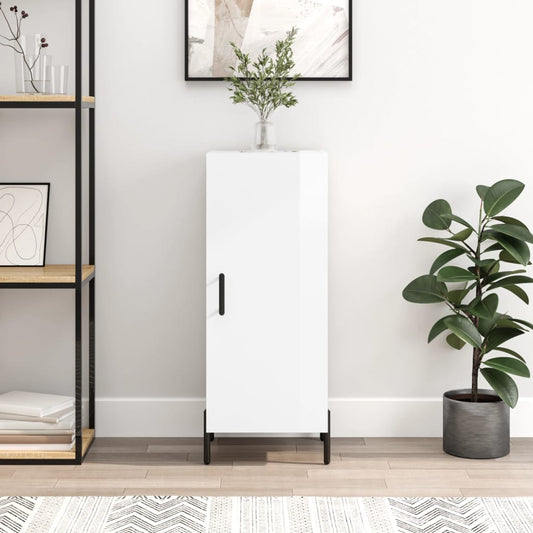 Berkfield Sideboard High Gloss White 34.5x34x90 cm Engineered Wood