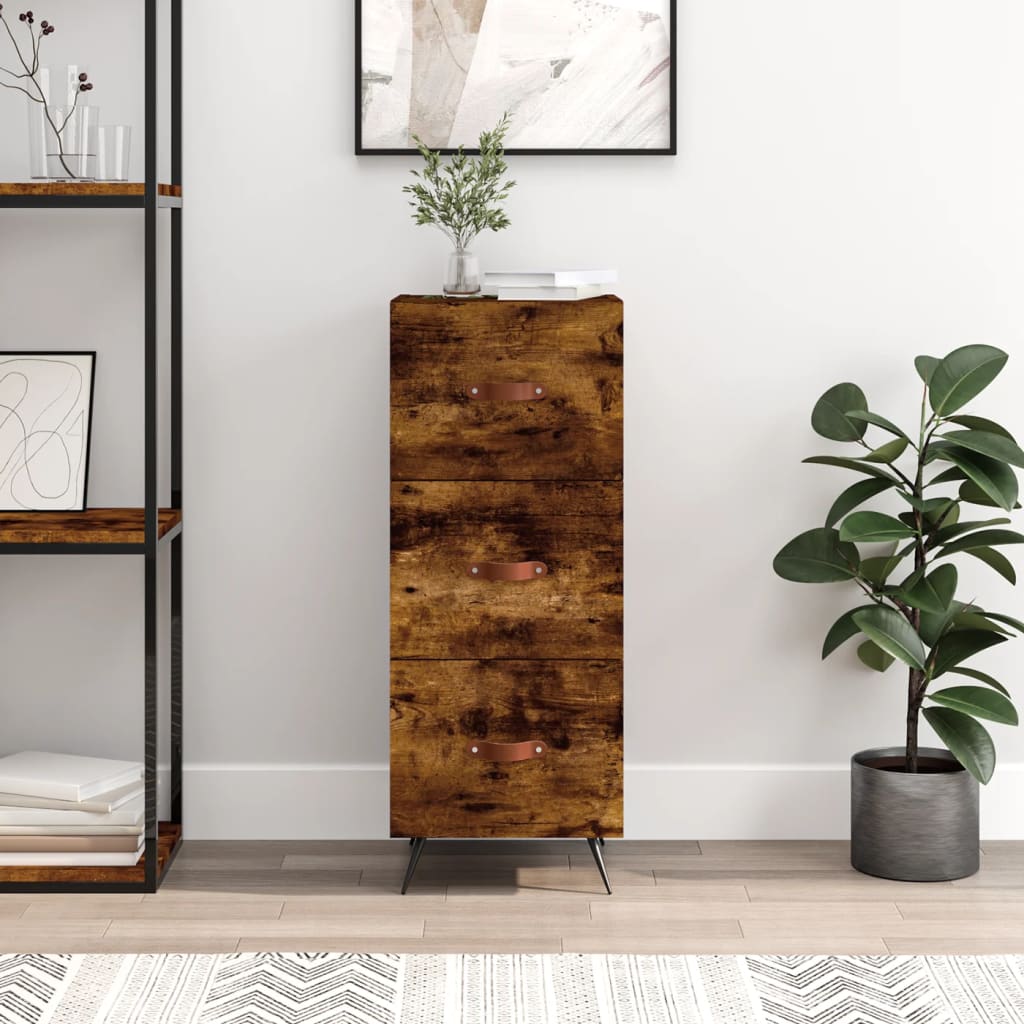Berkfield Sideboard Smoked Oak 34.5x34x90 cm Engineered Wood