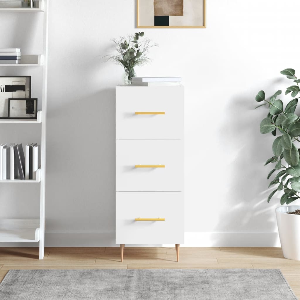 Berkfield Sideboard High Gloss White 34.5x34x90 cm Engineered Wood