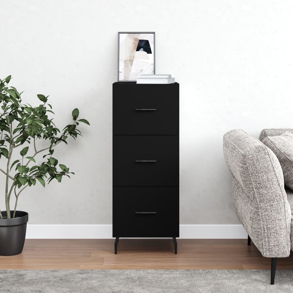 Berkfield Sideboard Black 34.5x34x90 cm Engineered Wood