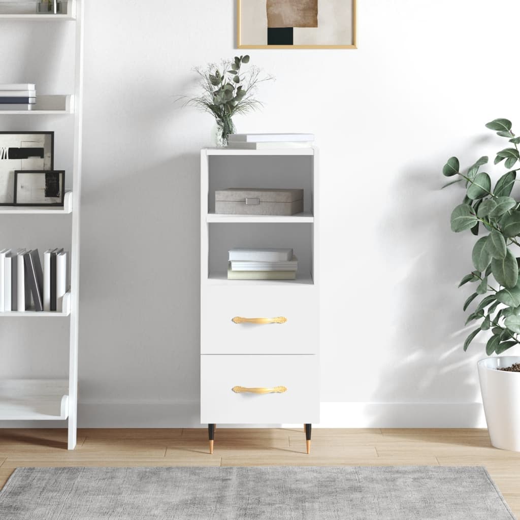 Berkfield Sideboard High Gloss White 34.5x34x90 cm Engineered Wood