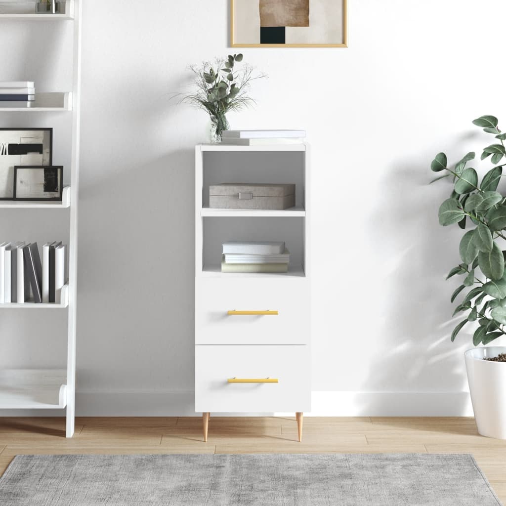Berkfield Sideboard High Gloss White 34.5x34x90 cm Engineered Wood