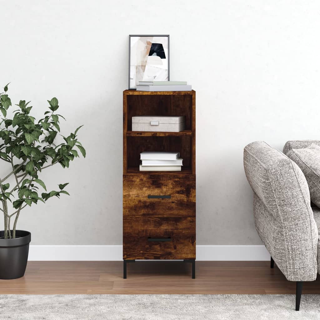 Berkfield Sideboard Smoked Oak 34.5x34x90 cm Engineered Wood