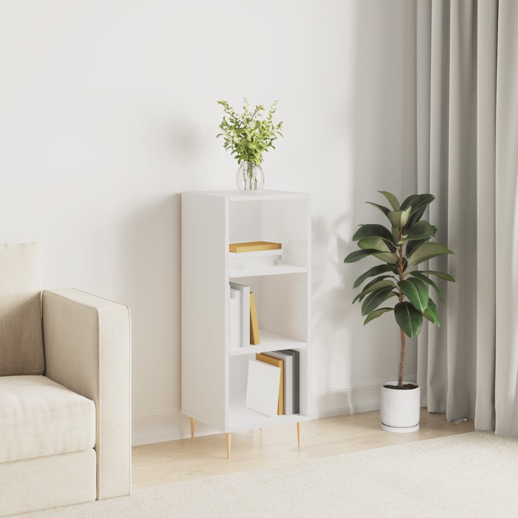 Berkfield Sideboard High Gloss White 34.5x32.5x90 cm Engineered Wood