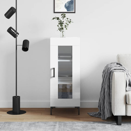 Berkfield Sideboard High Gloss White 34.5x34x90 cm Engineered Wood