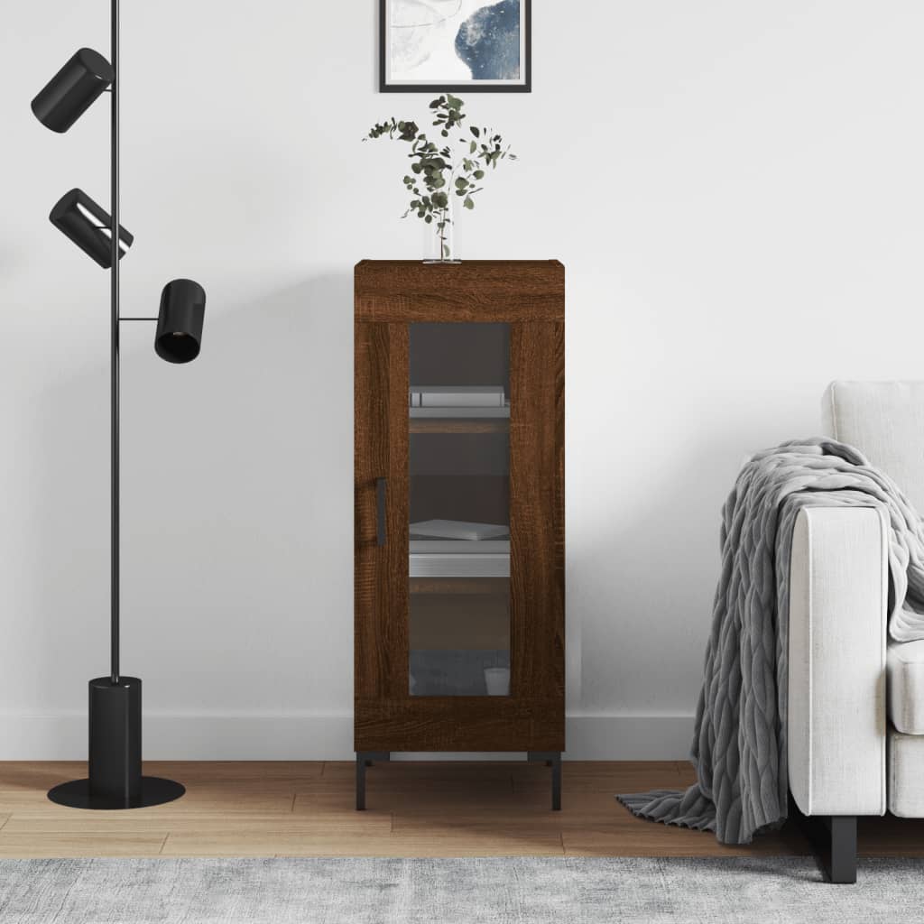 Berkfield Sideboard Brown Oak 34.5x34x90 cm Engineered Wood