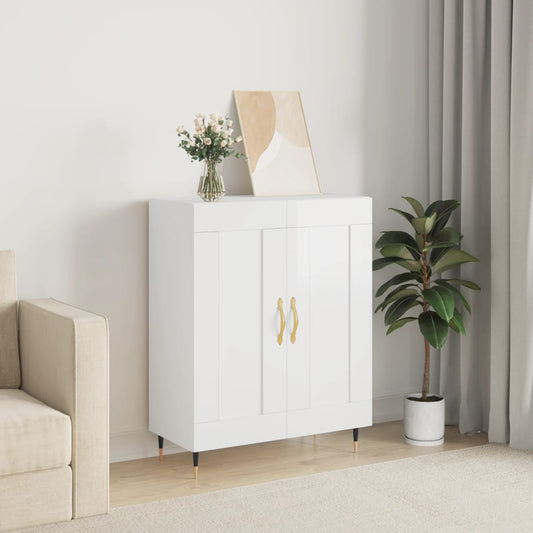 Berkfield Sideboard High Gloss White 69.5x34x90 cm Engineered Wood
