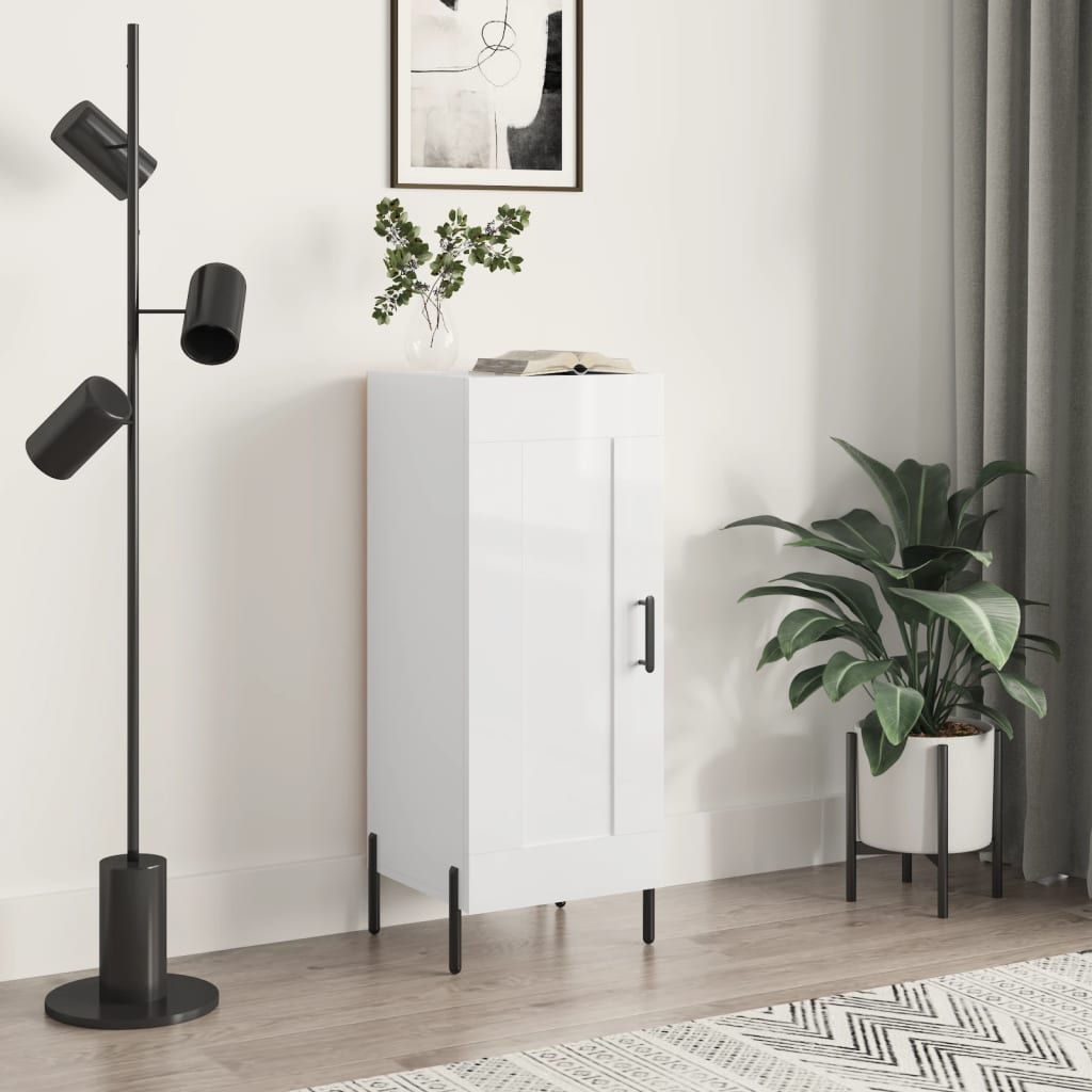 Berkfield Sideboard High Gloss White 34.5x34x90 cm Engineered Wood