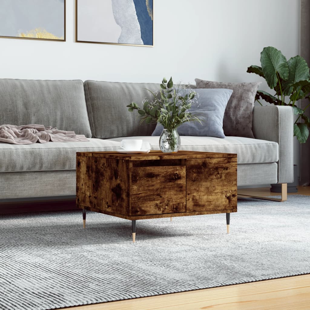 Berkfield Coffee Table Smoked Oak 55x55x36.5 cm Engineered Wood