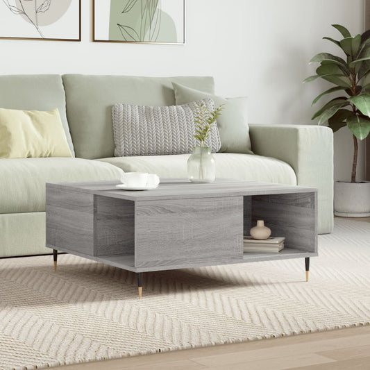 Berkfield Coffee Table Grey Sonoma 80x80x36.5 cm Engineered Wood
