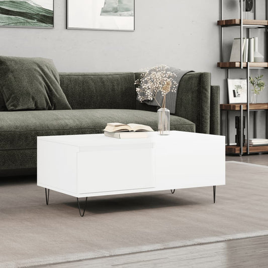 Berkfield Coffee Table High Gloss White 90x50x36.5 cm Engineered Wood