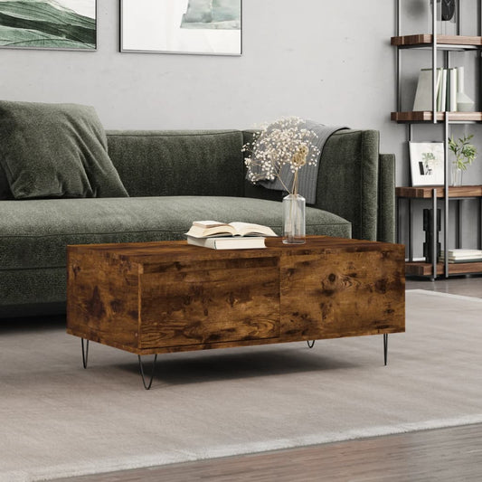 Berkfield Coffee Table Smoked Oak 90x50x36.5 cm Engineered Wood