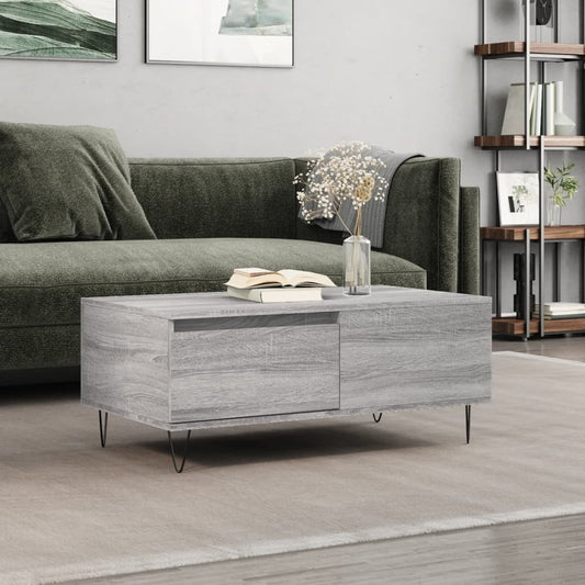Berkfield Coffee Table Grey Sonoma 90x50x36.5 cm Engineered Wood