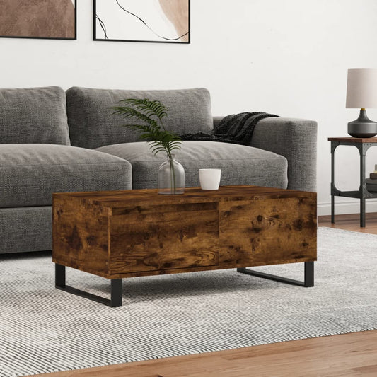 Berkfield Coffee Table Smoked Oak 90x50x36.5 cm Engineered Wood