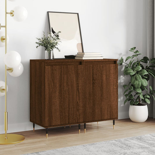 Berkfield Sideboards 2 pcs Brown Oak 40x35x70 cm Engineered Wood