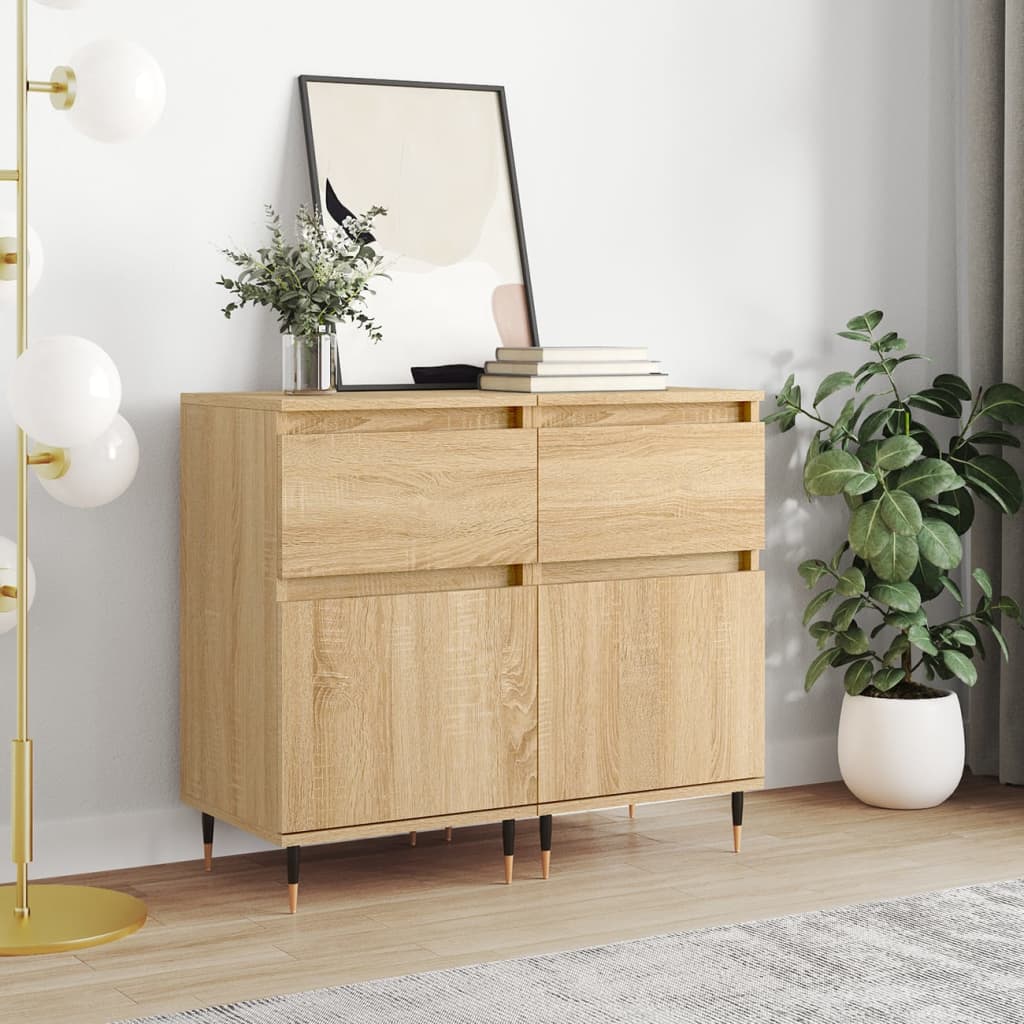 Berkfield Sideboards 2 pcs Sonoma Oak 40x35x70 cm Engineered Wood