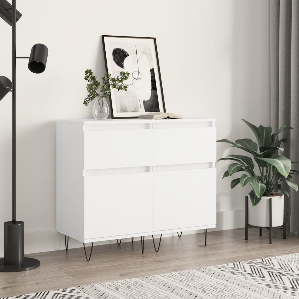 Berkfield Sideboards 2 pcs White 40x35x70 cm Engineered Wood