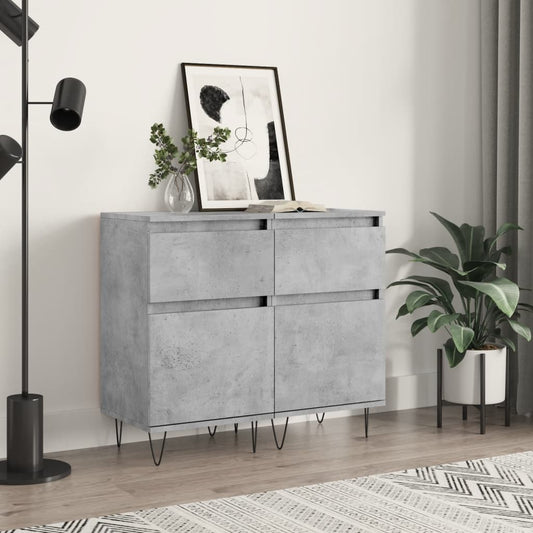 Berkfield Sideboards 2 pcs Concrete Grey 40x35x70 cm Engineered Wood